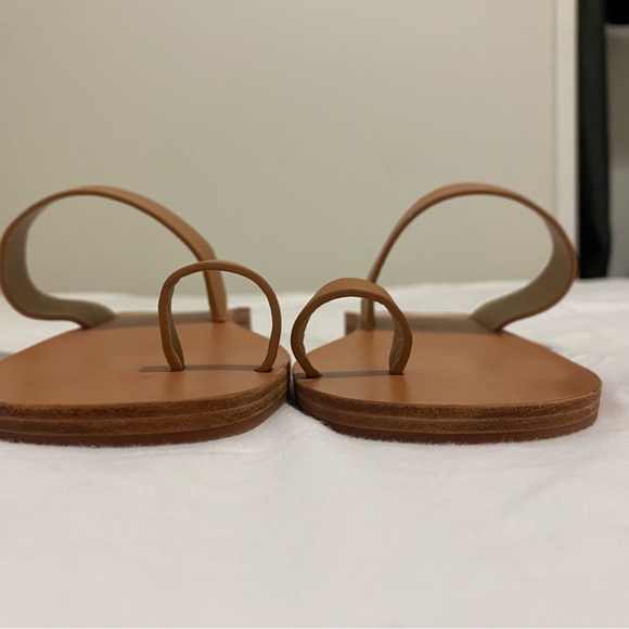 Reformation Mila Brown Leather Flat Sandals Size 7.5 - Picture 15 of 17